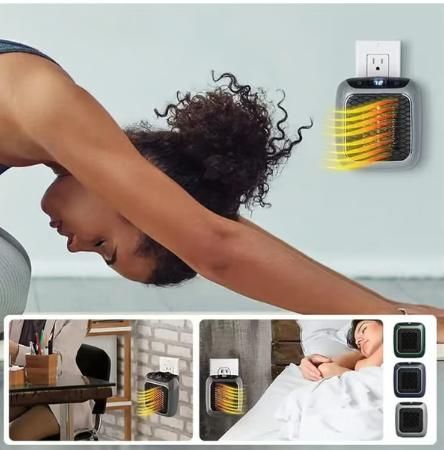 WallPlug Mini PTC Heater – Instant Portable Wall-Mounted Ceramic Space Heater with Digital Thermostat & Silent Operation