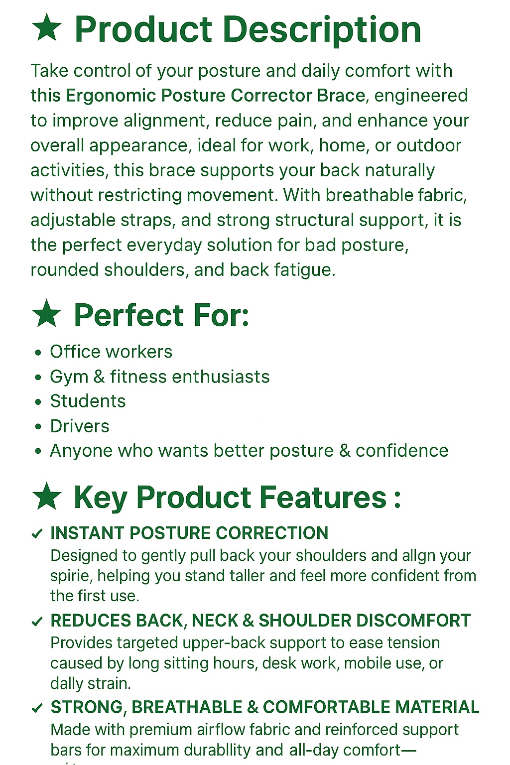 Back Posture Corrector Belt Unisex - Model 5.1