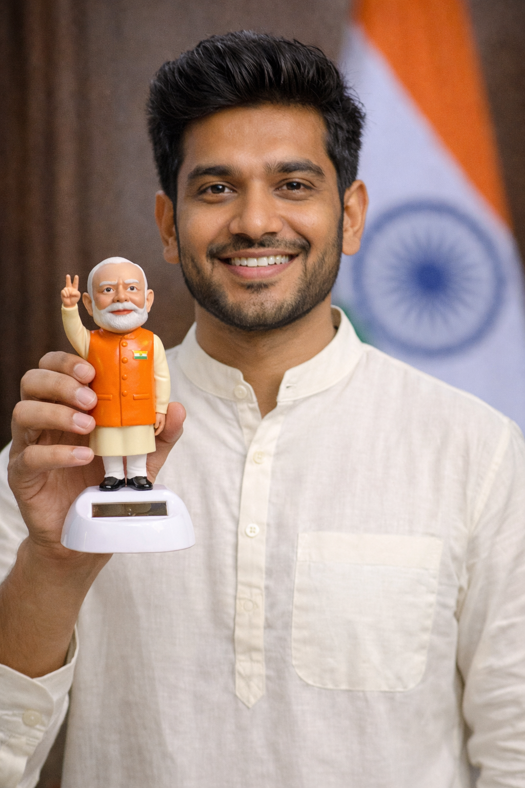 Solar Powered Waving Showpiece for Car Dashboard & Office Desk (Pack of 2)