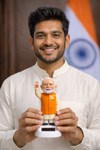 Solar Powered Waving Showpiece for Car Dashboard & Office Desk (Pack of 2)