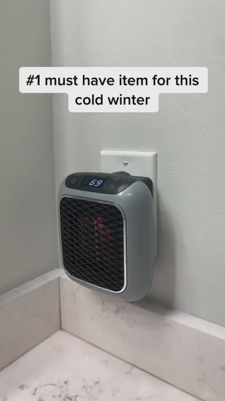 WallPlug Mini PTC Heater – Instant Portable Wall-Mounted Ceramic Space Heater with Digital Thermostat & Silent Operation