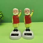 Solar Powered Waving Showpiece for Car Dashboard & Office Desk (Pack of 2)